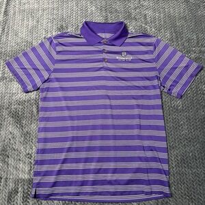 Nike Golf Tour Performance Polo Shirt Mens  XL Purple Striped Bunker Hills Golf